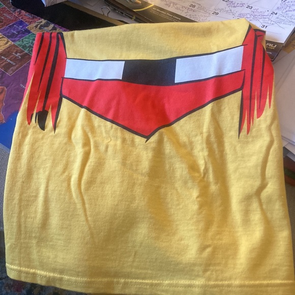 Men’s Mighty Mouse 2XL T-Shirt Costume New Unworn ❤️💛 🐭 100% Cotton - Picture 7 of 7